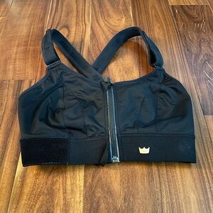 SHEFIT Black Front-Zip High Support Sports Bra